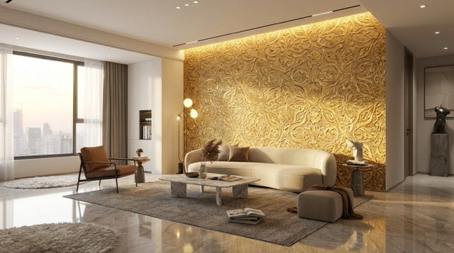 Close view of textured wallcovering material